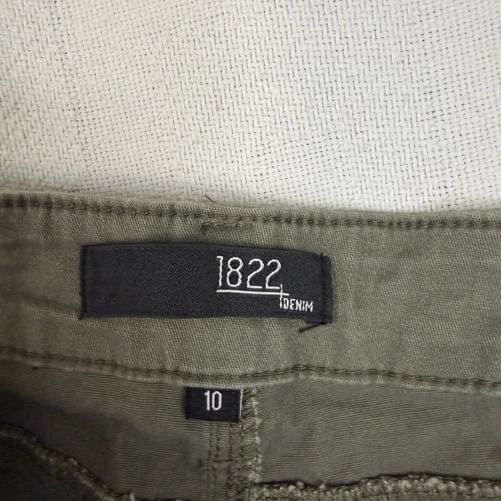 1822 Denim Womens Olive Green Utility Straight Leg Patch Pocket Pants Size 10